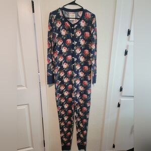 Abercrombie Fitch One Piece Sleep Floral Pajamas Large